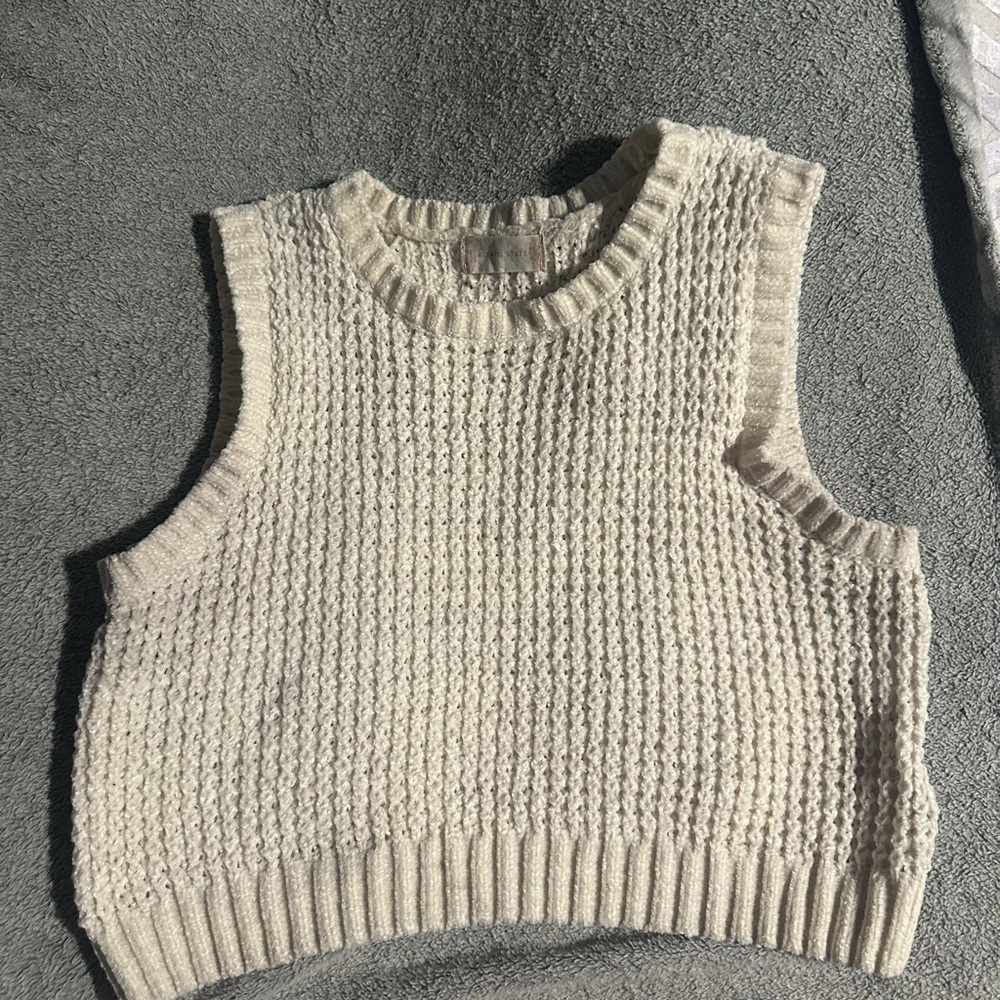 Altar'd State Textured Cream Sweater Vest